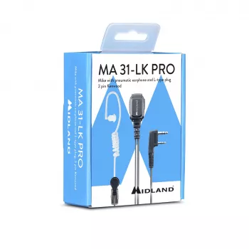 Midland MA 31LK Pro auscultador com fio com tubo acústico - preto/transparente