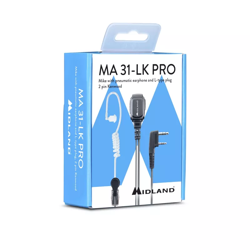 Midland MA 31LK Pro auscultador com fio com tubo acústico - preto/transparente