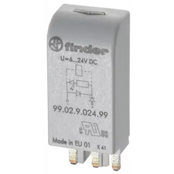 Módulo indicador LED verde Finder com díodo 6-24 VDC para base da série 95 99.02.9.024.99