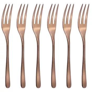 Conjunto de garfos de sobremesa Sambonet Taste 6 peças cobre