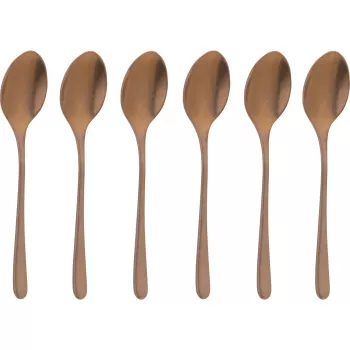 Conjunto de 6 colheres de café PVD Sambonet Taste cobre antigo