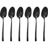 Conjunto de 6 colheres de café PVD Sambonet Rock Moka Nero Lucido