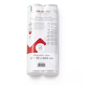 Magic Vac 2 rolos de filme de vácuo com etiqueta 30 cm x 6 m