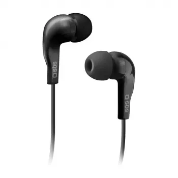 SBS TEINEARKL Auscultador In-Ear com microfone - Preto - Com fios - Cabo 1,2 m - Jack 3,5 mm - Chamadas e música