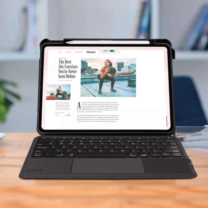 Teclado sem fios SBS com capa para iPad Air 10,9 polegadas (2020/2022), iPad Air 11 polegadas (2024), iPad Pro 11 polegadas (2018/2022) - Preto