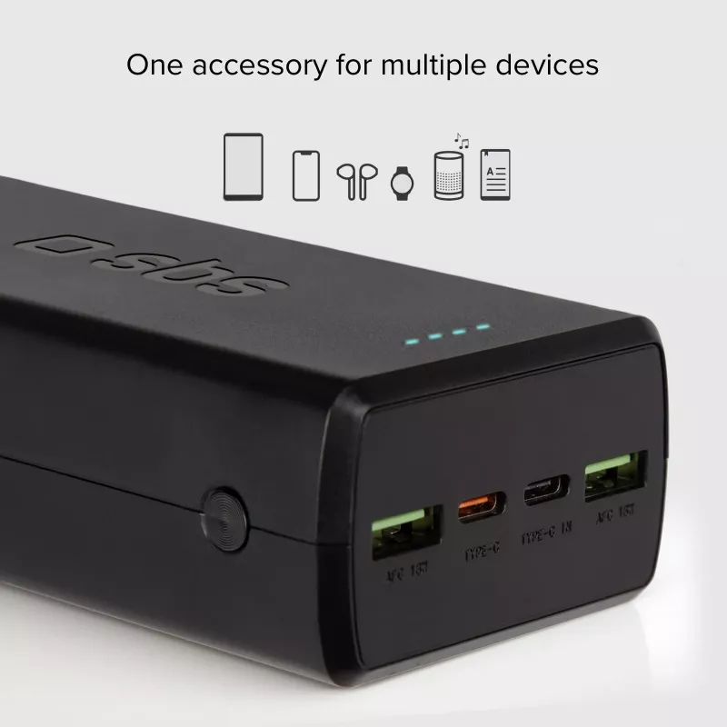 Power bank SBS 30000 mAh Power Delivery 20W multi-porta Preto