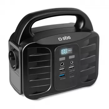 Estação de energia portátil SBS 150W carregamento rápido Preto (TEPOWST150W)