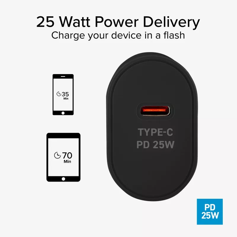 Carregador de parede SBS TETR1CPD25 25W USB-C Power Delivery - Preto