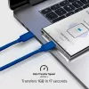 Cabo SBS TECABLE TISSUE TCCB USB-C para USB-C 1,5m 60W trançado - Azul