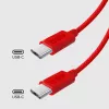 Cabo SBS TECABLETISSUETCCR USB-C para USB-C 1,5 m 60 W trançado Vermelho