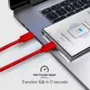 Cabo SBS TECABLETISSUETCCR USB-C para USB-C 1,5 m 60 W trançado Vermelho