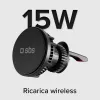 Carregador de automóvel sem fios SBS TESUPFANWIR15W 15W Qi com ventoinha de arrefecimento - Preto