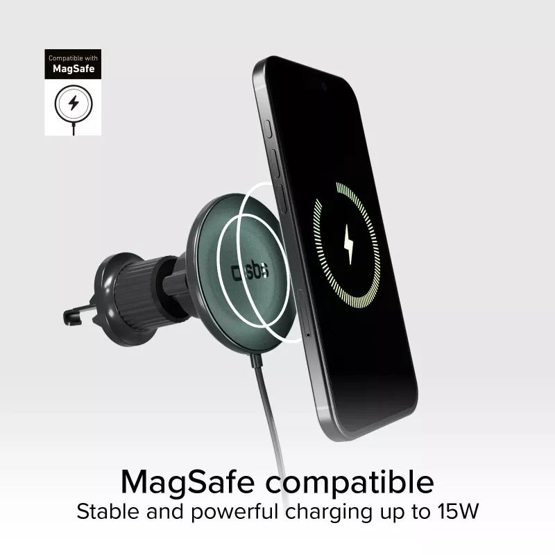 SBS Carregador de carro sem fios MagSafe magnético 15W - preto