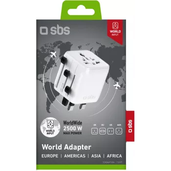 Adaptador de viagem universal SBS TEADAPTUNI - Branco