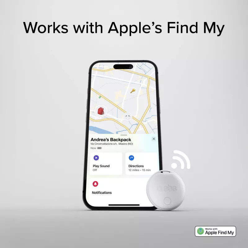 Tracker SBS Track My Circle compatível com Apple Find My - pack de 4 - Branco