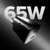 Carregador USB-C SBS 65W com 1x USB-C e 1x USB-A, Preto, cabo USB-C de 1,5m