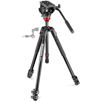 Manfrotto Conjunto de tripé de vídeo 190 com cabeça fluida 500AH