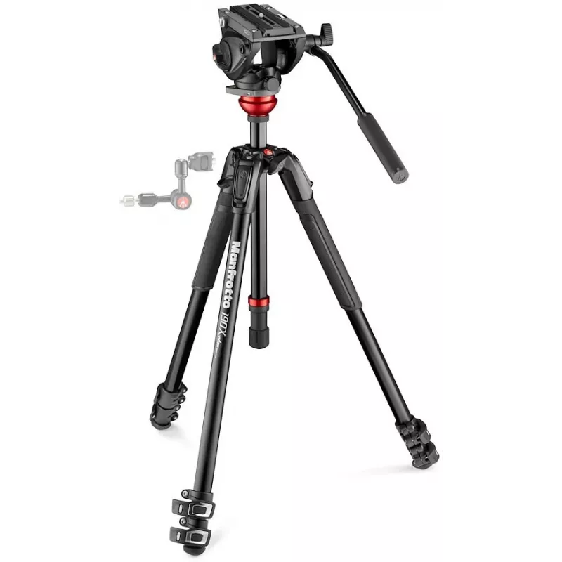 Manfrotto Conjunto de tripé de vídeo 190 com cabeça fluida 500AH