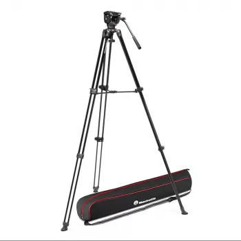 Conjunto de tripé de vídeo Manfrotto MVT502AM com cabeça fluida 500X