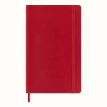 Caderno Moleskine Classic Large A5 quadriculado escarlate capa mole 192 páginas