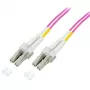 Cabo de patch de fibra ótica multimodo OM4 LC-LC duplex 3m Aqua TECHLY
