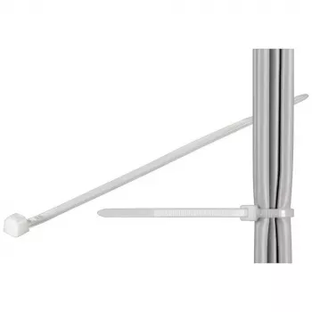 Abraçadeiras TECHLY 370x3,6mm Branco 100 unidades