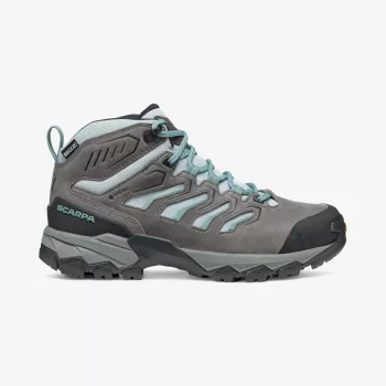 Sapatos de caminhada Scarpa Moraine Mid GTX para mulher, GORE-TEX, parte superior em nubuck e mesh, sola PRESA HIK-04, Arctic, EU 37
