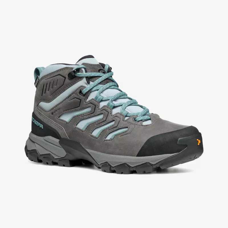 Sapatos de caminhada Scarpa Moraine Mid GTX para mulher, GORE-TEX, parte superior em nubuck e mesh, sola PRESA HIK-04, Arctic, EU 37