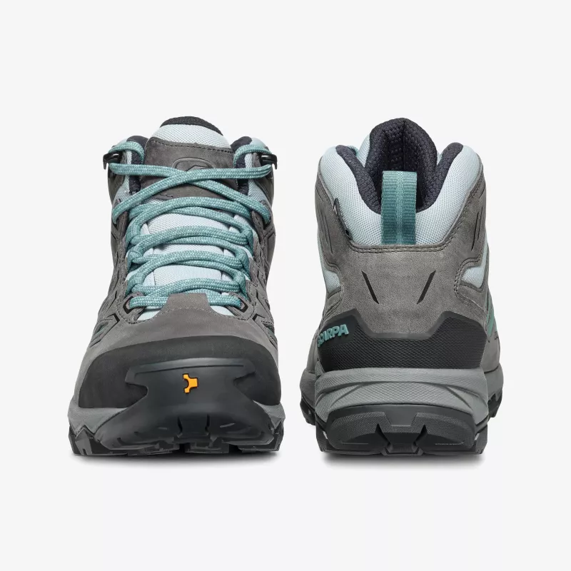 Sapatos de caminhada Scarpa Moraine Mid GTX para mulher, GORE-TEX, parte superior em nubuck e mesh, sola PRESA HIK-04, Arctic, EU 37