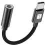 TECHLY Adaptador USB-C para Áudio 3,5mm com DAC, 12cm, Preto