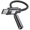 TECHLY Adaptador USB-C para Áudio 3,5mm com DAC, 12cm, Preto