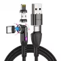 STATIK 360Pro Cabo Rotativo Trançado 3 Pontas Magnéticas 6-em-1 Preto 2m