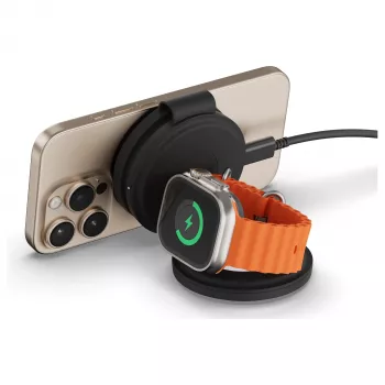 Satechi OntheGo Carregador Sem Fios 3-em-1 com Qi2, Preto, 15W, ST-QTG31K