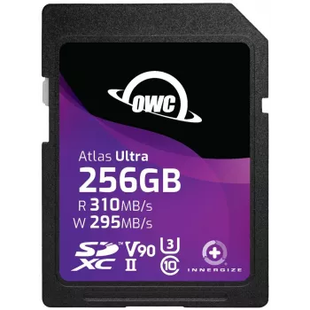 Cartão de memória OWC Atlas Ultra 256GB SDXC UHS-II V90 - 300 MB/s leitura, 250 MB/s escrita