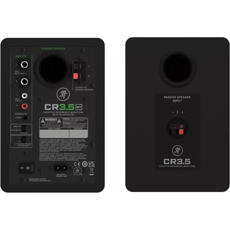 Monitores de estúdio ativos Mackie CR3.5BT com Bluetooth