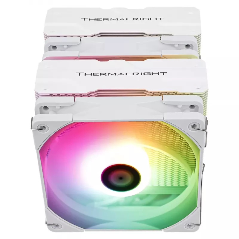 Arrefecedor de CPU a Ar Thermalright Peerless Assassin 120 White ARGB Torre Dupla, 6 Heatpipes, 2 Ventoinhas PWM de 120mm, 265W TDP, LGA1700/AM5
