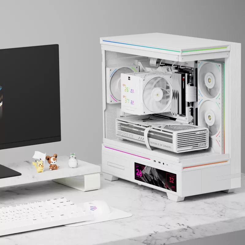 Arrefecedor de CPU a Ar Thermalright Royal Knight 120 Digital White Torre Simples, Ventoinha PWM de 120mm, 6 Heatpipes, Visor Digital, 245W TDP, Branco