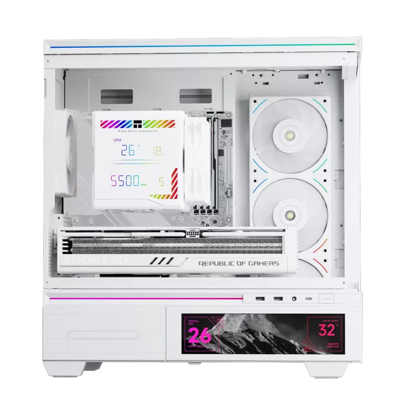 Arrefecedor de CPU a Ar Thermalright Peerless Assassin 140 Digital White Torre Dupla, 7 Heatpipes, 2 Ventoinhas PWM de 140mm, LED Branco, Intel/AMD
