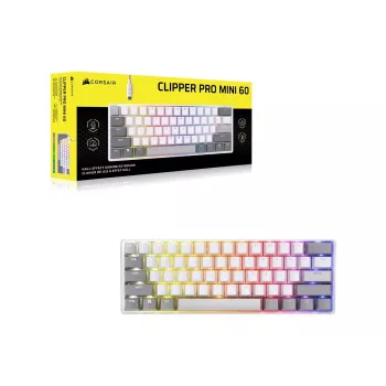 CORSAIR CLIPPER PRO MINI 60 teclado gaming Hall Effect branco