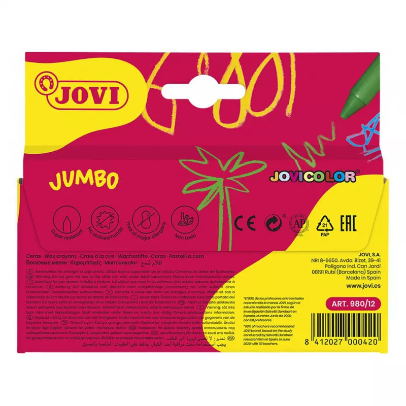 Jovi Lápis de cera Jumbo sortidos pack de 12