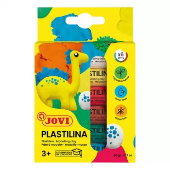 JOVI Plastilina Massa de modelar cores sortidas 6 cores 15g cada total 90g
