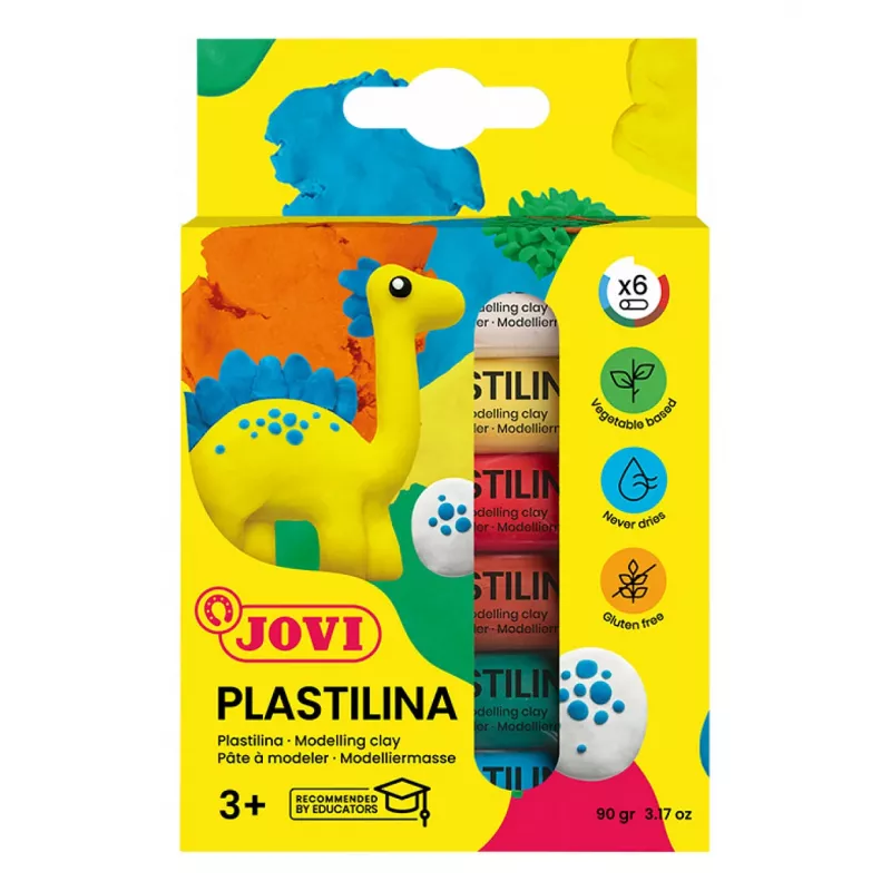 JOVI Plastilina Massa de modelar cores sortidas 6 cores 15g cada total 90g