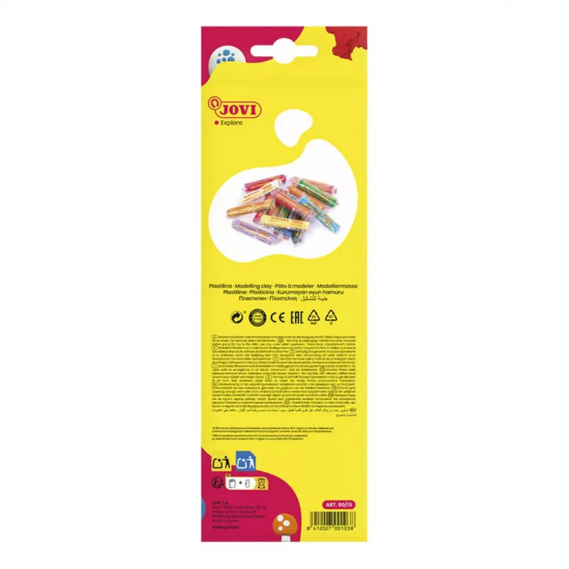 JOVI Plastilina Massa de modelar cores sortidas 15 cores 15 g cada