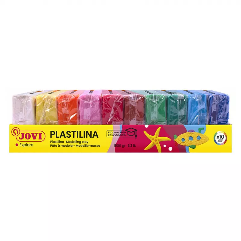 JOVI Plastilina Massa de modelar, 10 cores sortidas, 150 g cada