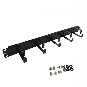 Painel frontal Televes UKO5R 19 polegadas 1U com 5 passagens de cabos, Cinzento claro