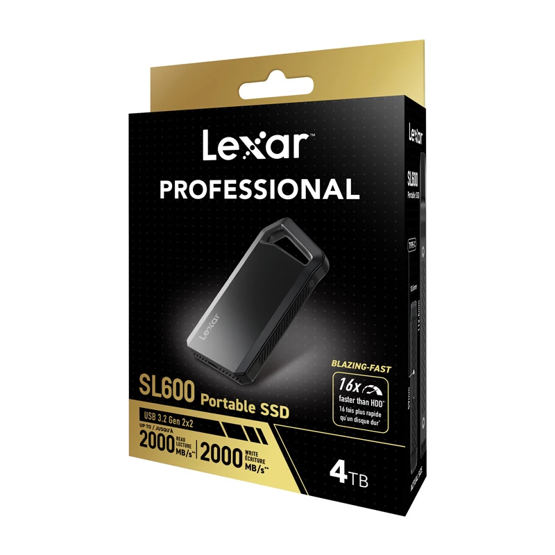 Lexar SL600 4TB Unidade SSD Portátil - Space Gray, USB 3.2 Gen 2x2, Até 2000MB/s de Leitura