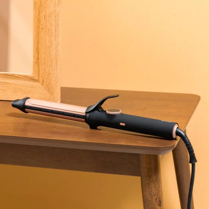 Modelador de caracóis Cecotec SurfCare Curly Hair 25mm cerâmica com queratina e óleo de argão 120-200°C ecrã LCD 40W