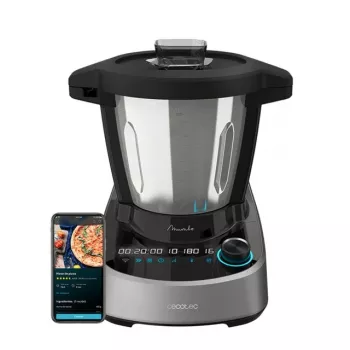 Robot de cozinha multifunções Cecotec Mambo 11090, 1700 W, 3,3 L, aço inoxidável, Wi-Fi