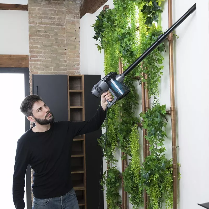 Aspirador vertical e de mão 2 em 1 Cecotec Conga Thunderbrush 560, 600 W, ciclónico, sem saco, com fio, cabo de 6 m, escova motorizada, branco