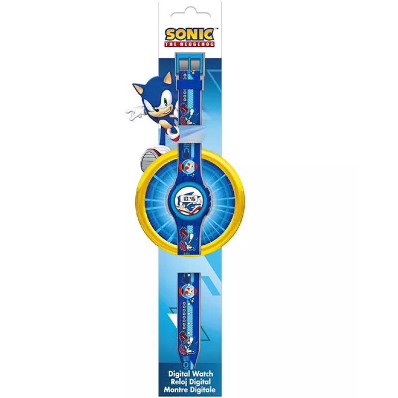Relógio digital infantil Sonic The Hedgehog SNC4316M - Bracelete de silicone azul